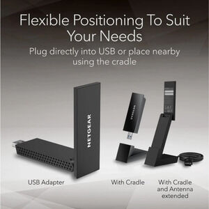 NETGEAR Nighthawk AXE3000 WiFi 6 or 6E USB 3.0 Adapter (A8000) Tri-Band Wireless